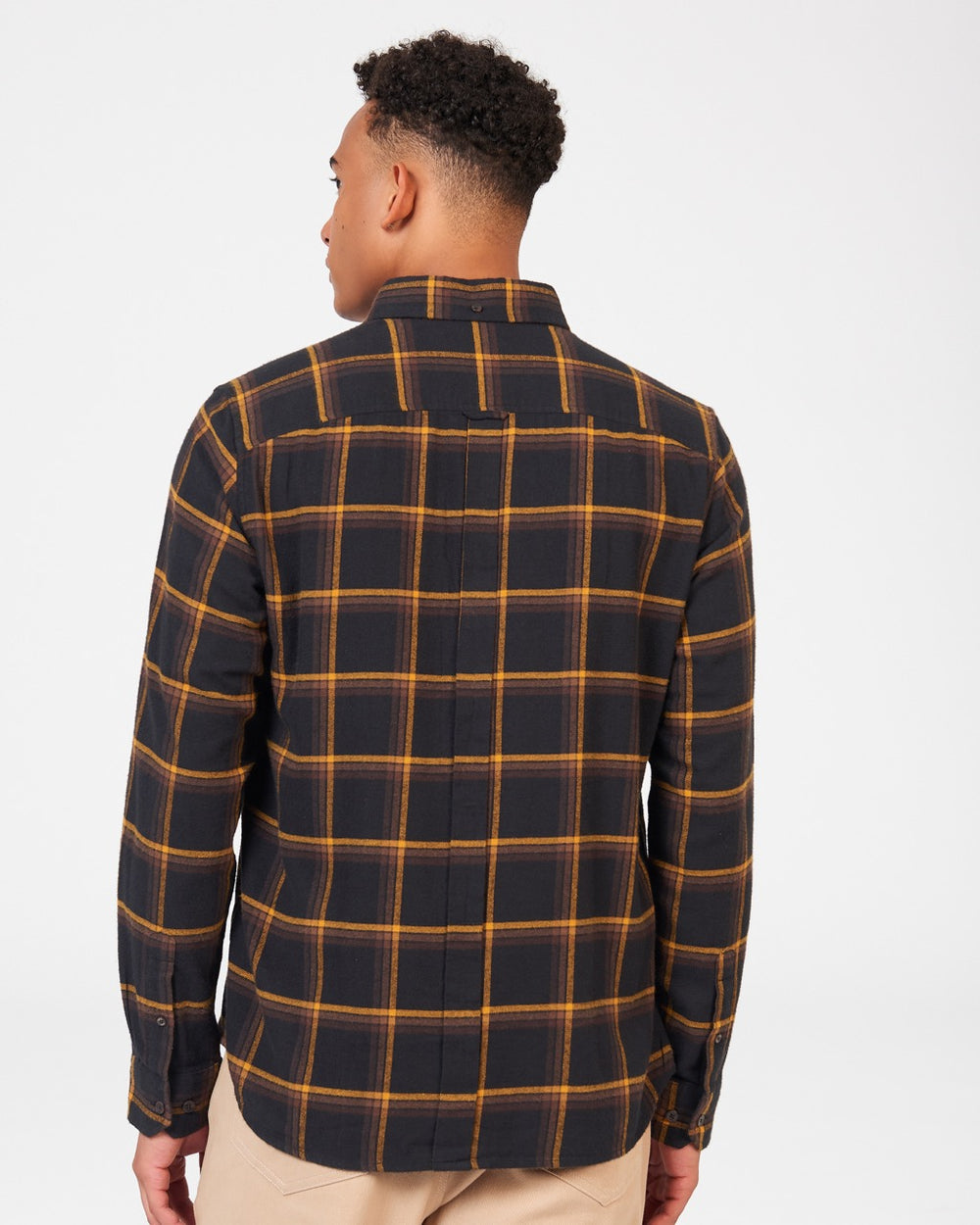 Oversized Brush Check Long Sleeve | Black