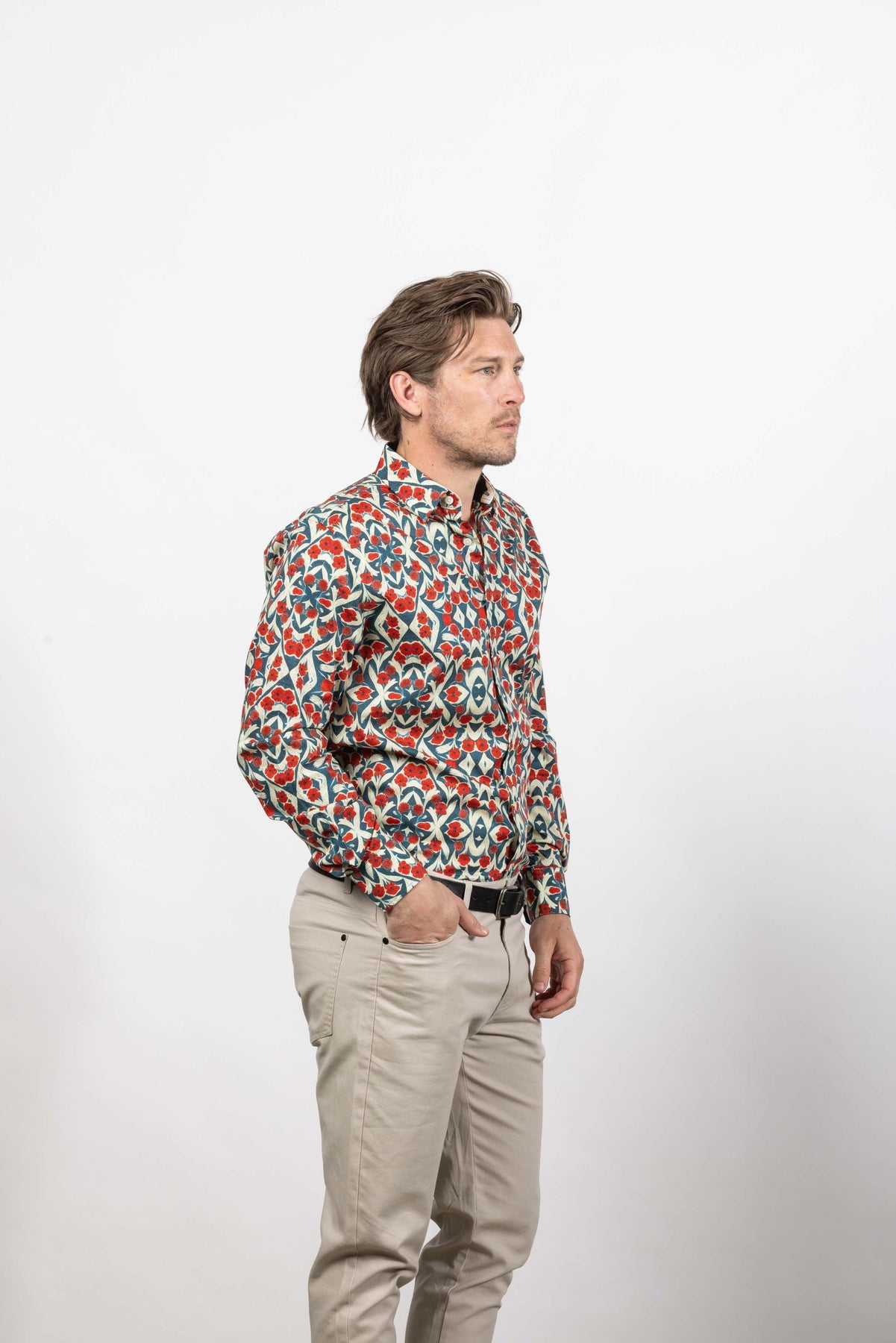 Nigel Long Sleeve Shirt | Iris