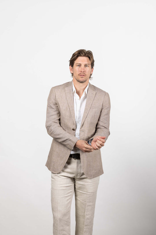 Johnson Linen Blazer Houndstooth | Orion