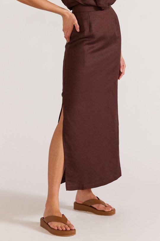 Haven Midi Skirt | Chocolate