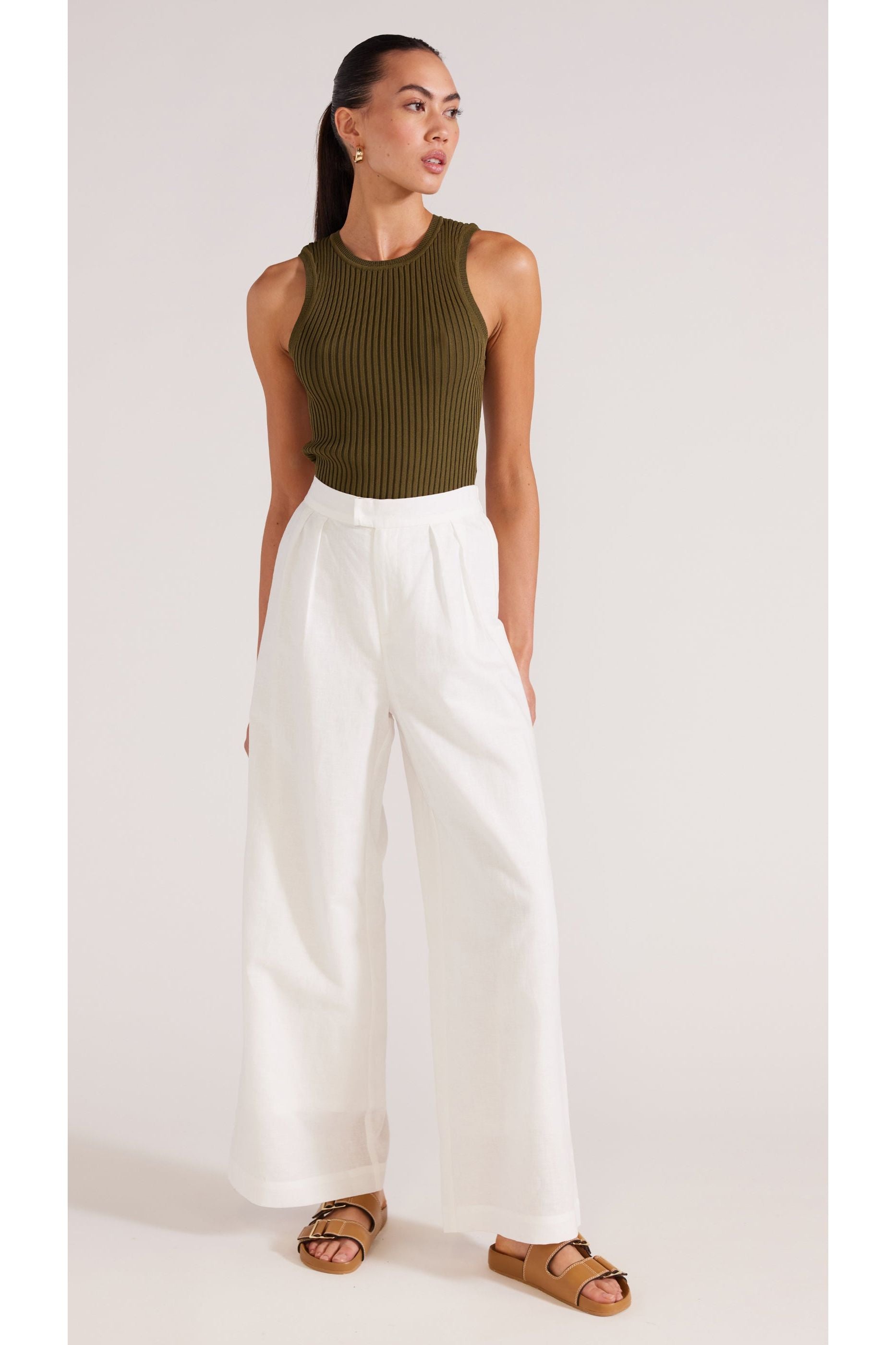 Lucia Wide Leg Pants | White