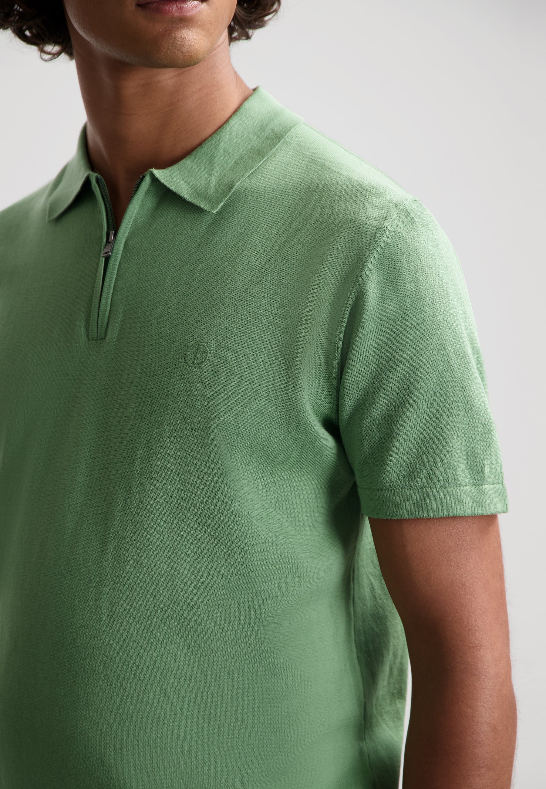 Dorian Zip Polo | Loden Frost