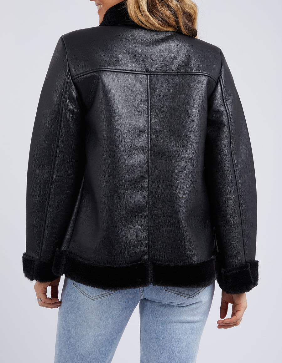 Moto Shearling Jacket | Black