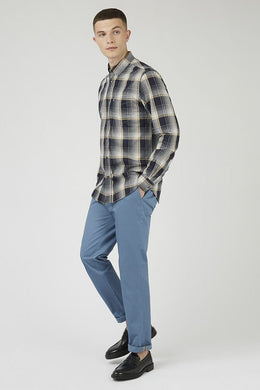 LS Linear Check Shirt | Marine\