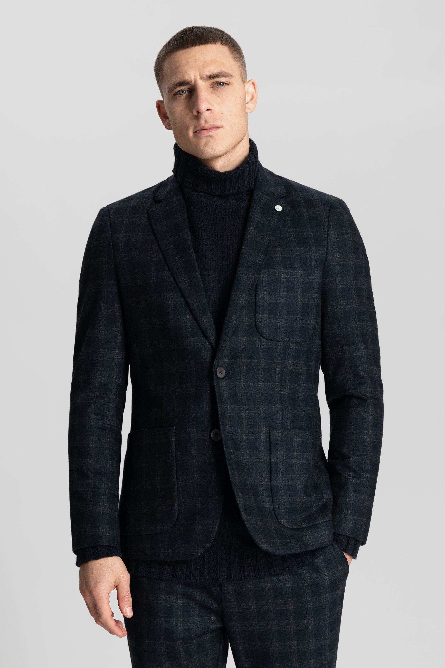 Travel Check Blazer | Blue Nights