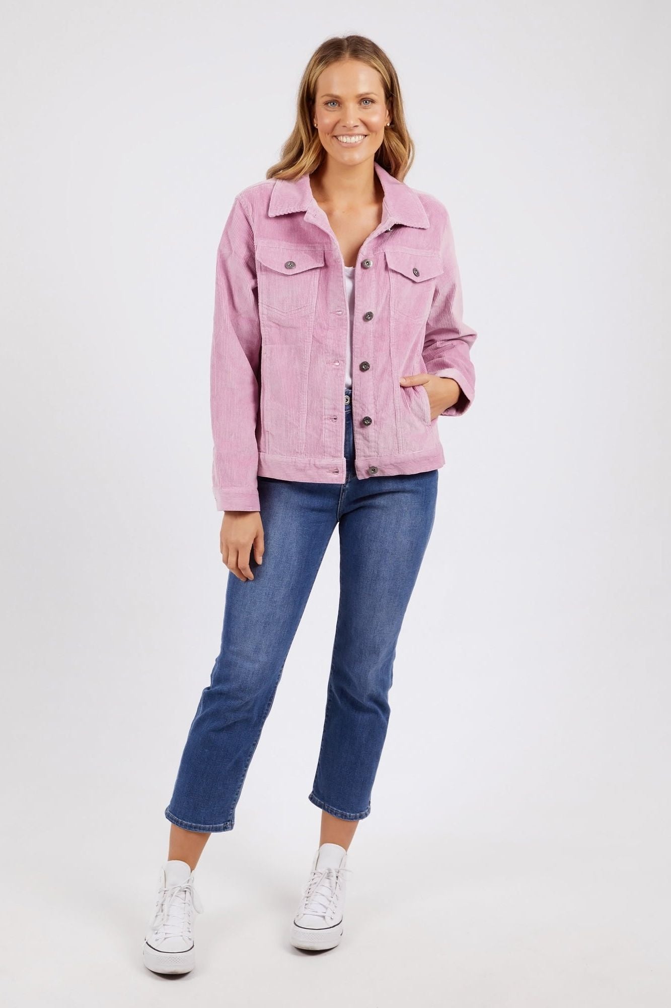 Fleur Cord Jacket | Peony Pink