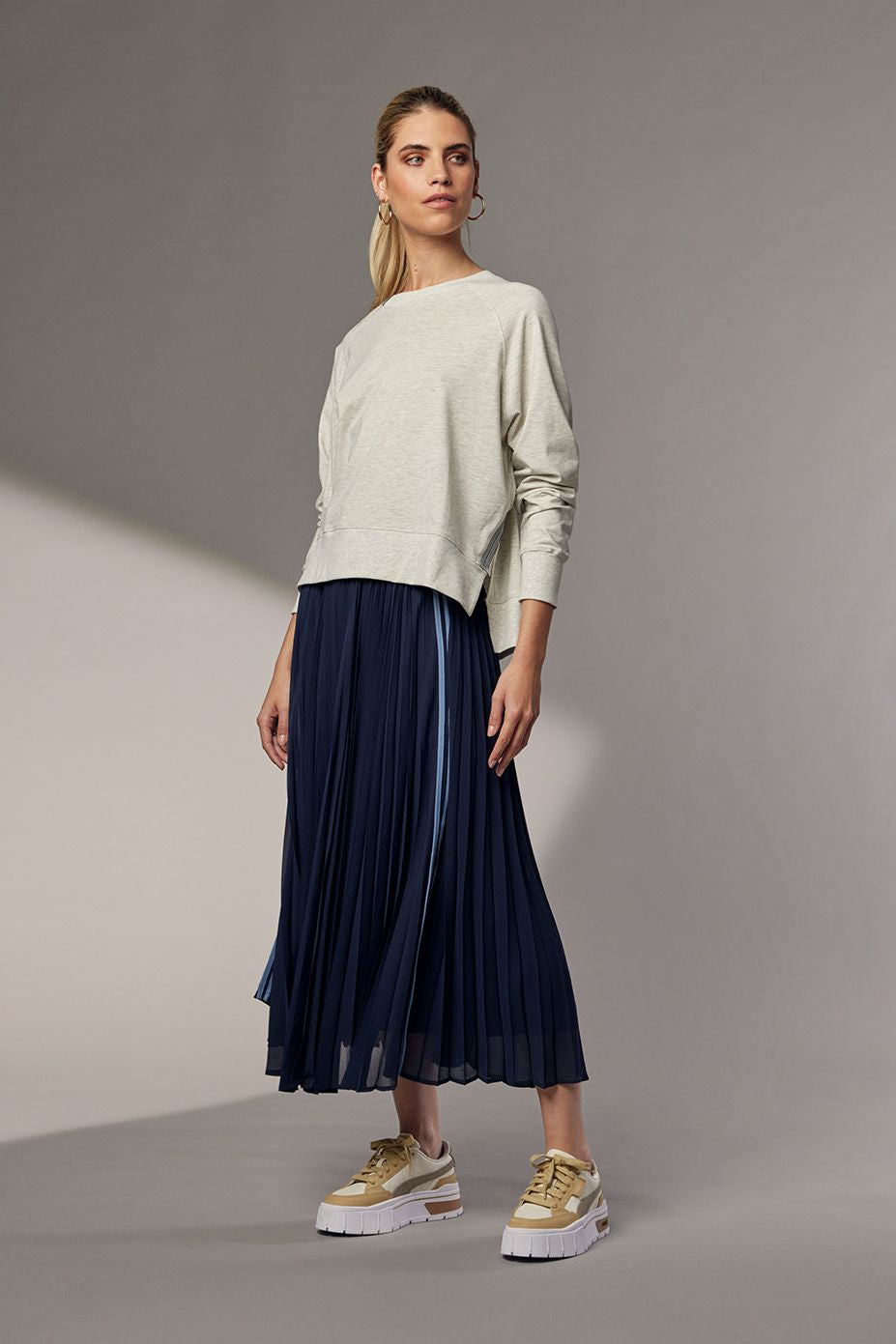 Just Pleat It Skirt | Navy