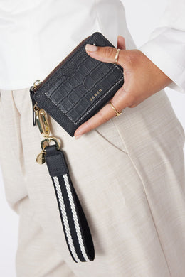 Wednesday Wallet - Black and Croc