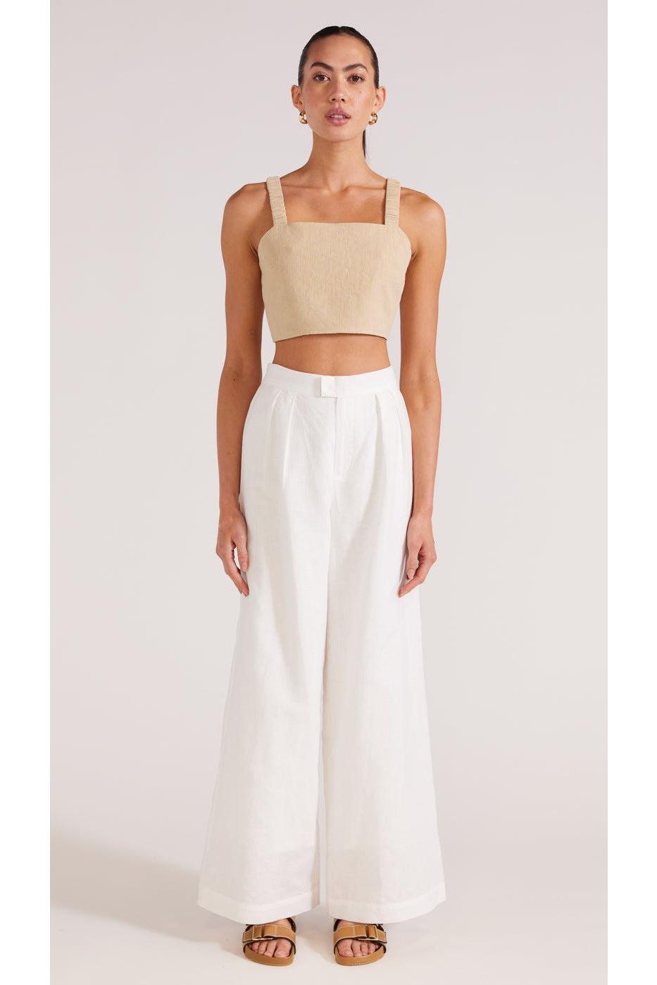 Lucia Wide Leg Pants | White