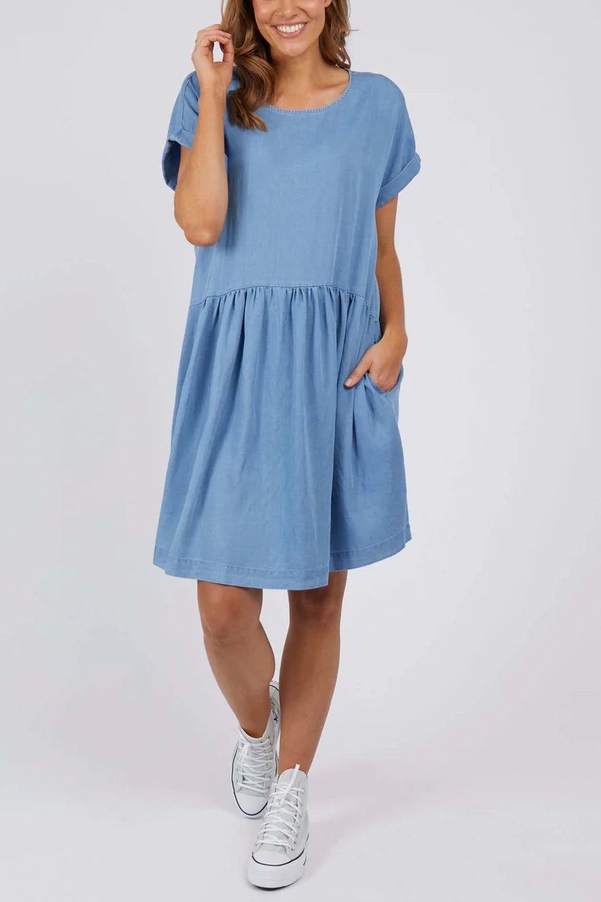 Elm Harlow Chambray Dress - Blue
